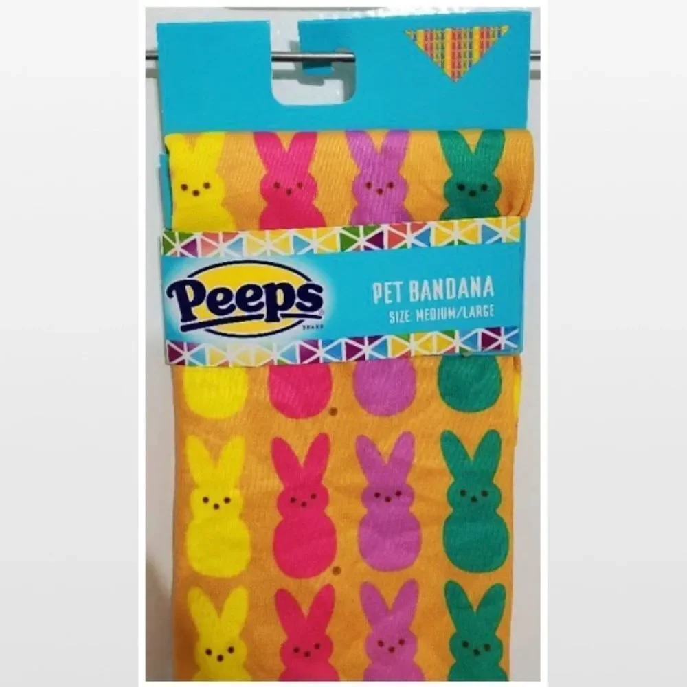 New Pet Dog Bandana With Colorful Peeps Bunnies